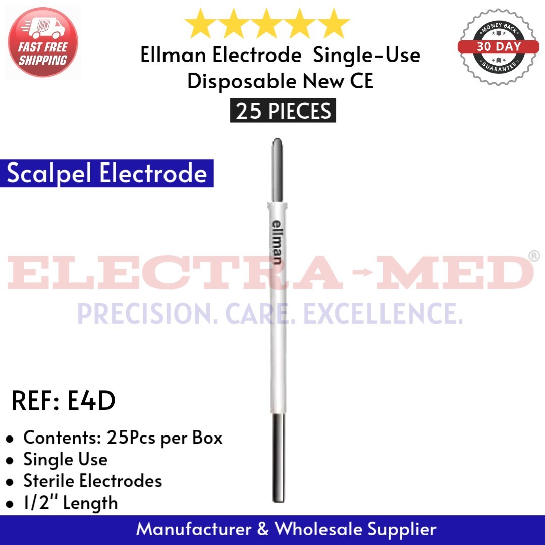 Ellman Electrodes – 14 Types: Ball, Needle, Scalpel, Diamond, Round, U – 25 Each