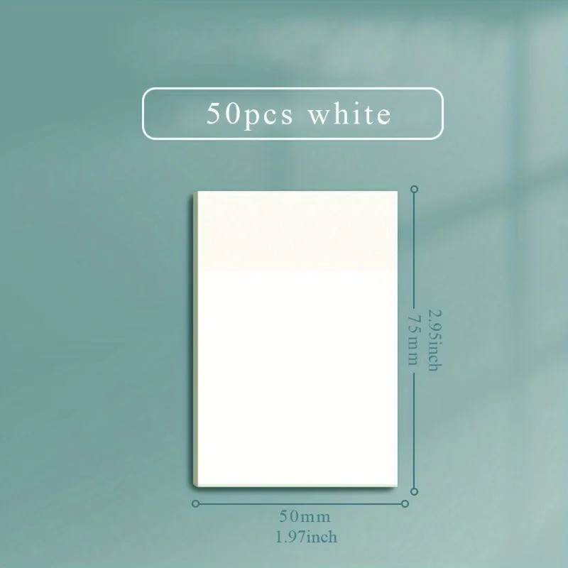 50 Sheets Transparent Sticky Notes Waterproof Memo Pad Self Adhesive Notes