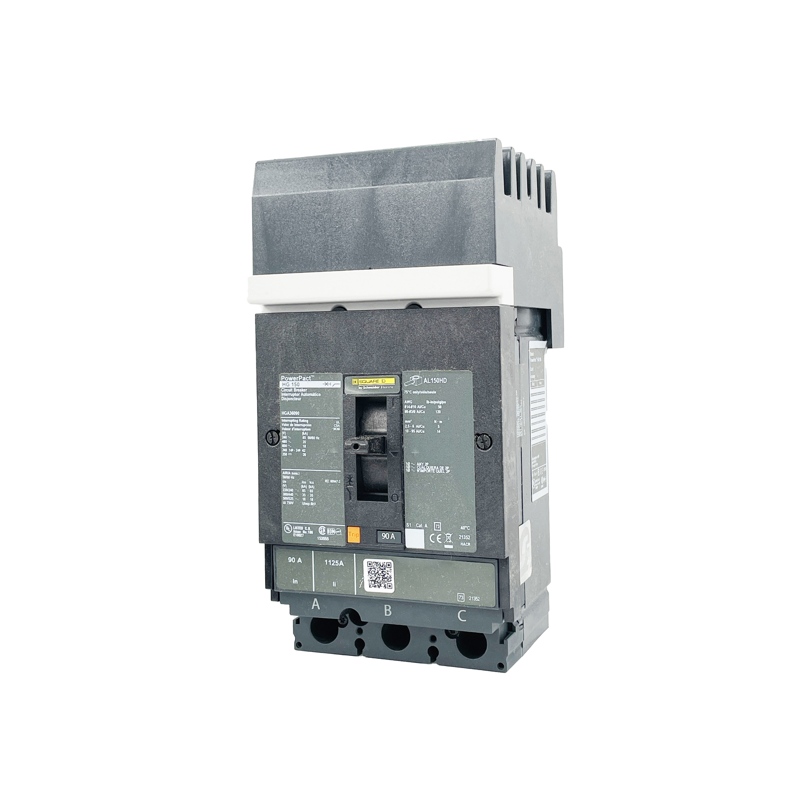 NEW – SQUARED – HGA36090 – CIRCUIT BREAKER – PowerPacT H, 90A, 3 pole, 600VAC