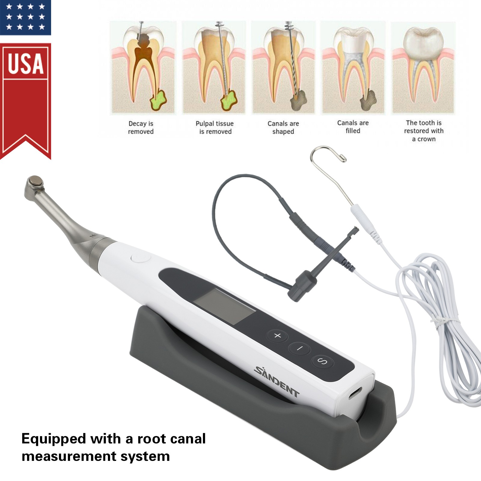 2 in 1 Wireless Dental Endo Motor with Apex Locator Root Canal Treatment SANDENT