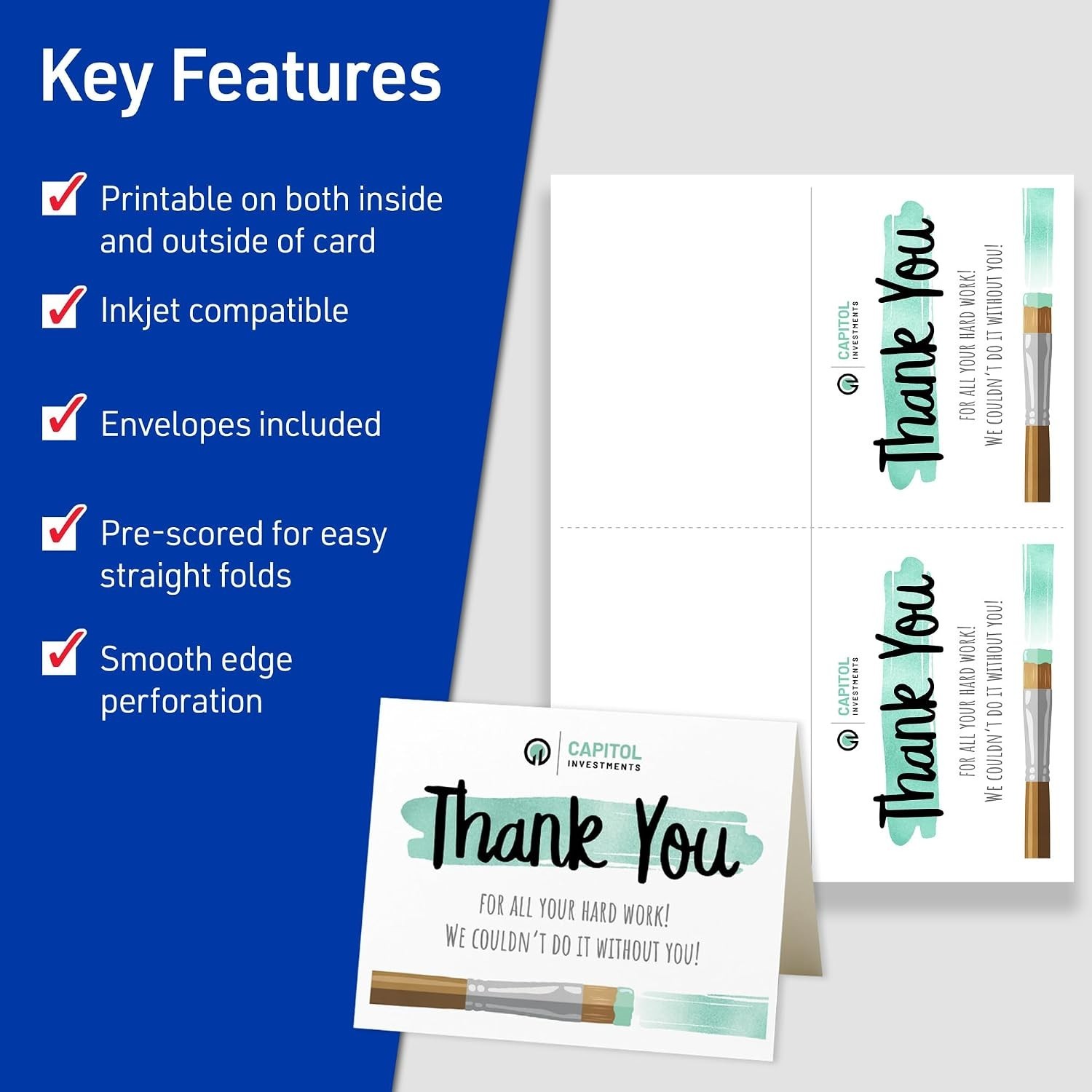 Avery Printable 60 Note Cards+Envelopes 4.25″ x 5.5″ Matte White, Inkjet 8315