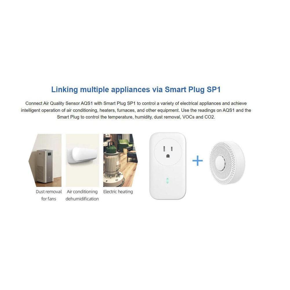 Smart Wi-Fi Air Quality Sensor, Monitors Air Pressure, CO2, PM2. 5, TVOC, Temper
