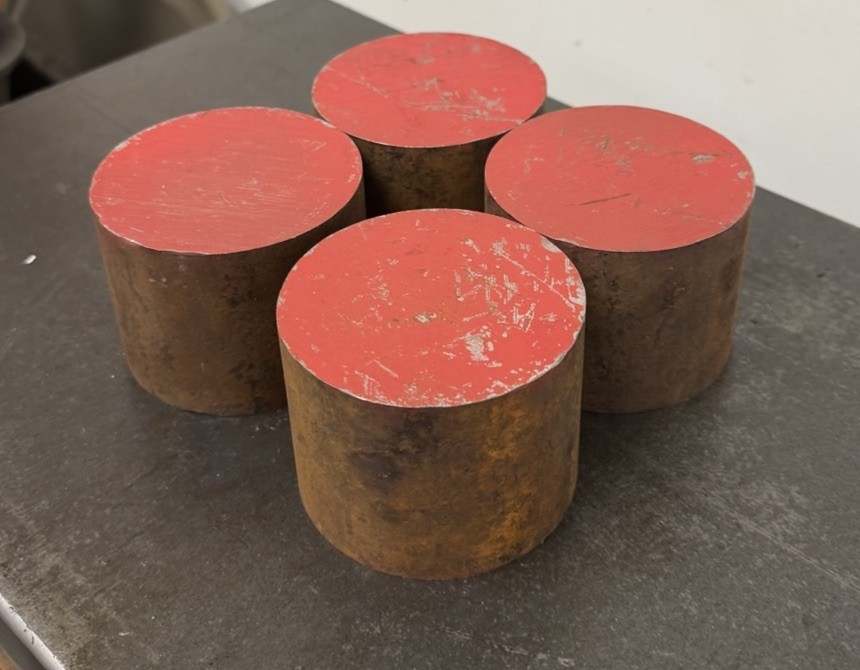 1045 Hot Rolled Steel Round Bar Rod 3.25″ Diameter x 2.50″ Length (4 PC LOT)