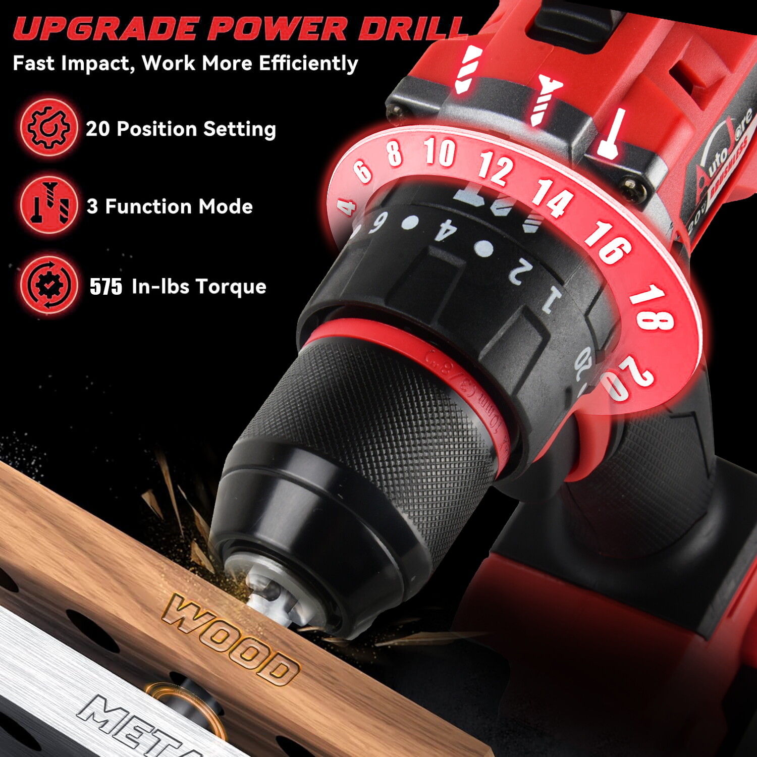 Cordless Drill For Milwaukee 18V Battery Brushless 575in-lbs Tool Only