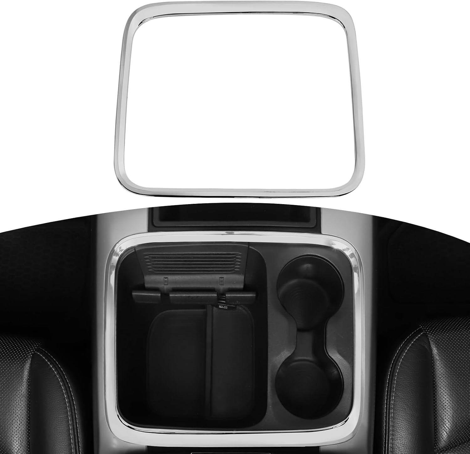 for RAM Center Console Storage Tray Trim Cover Frame for RAM 1500 2015-2018 Chro