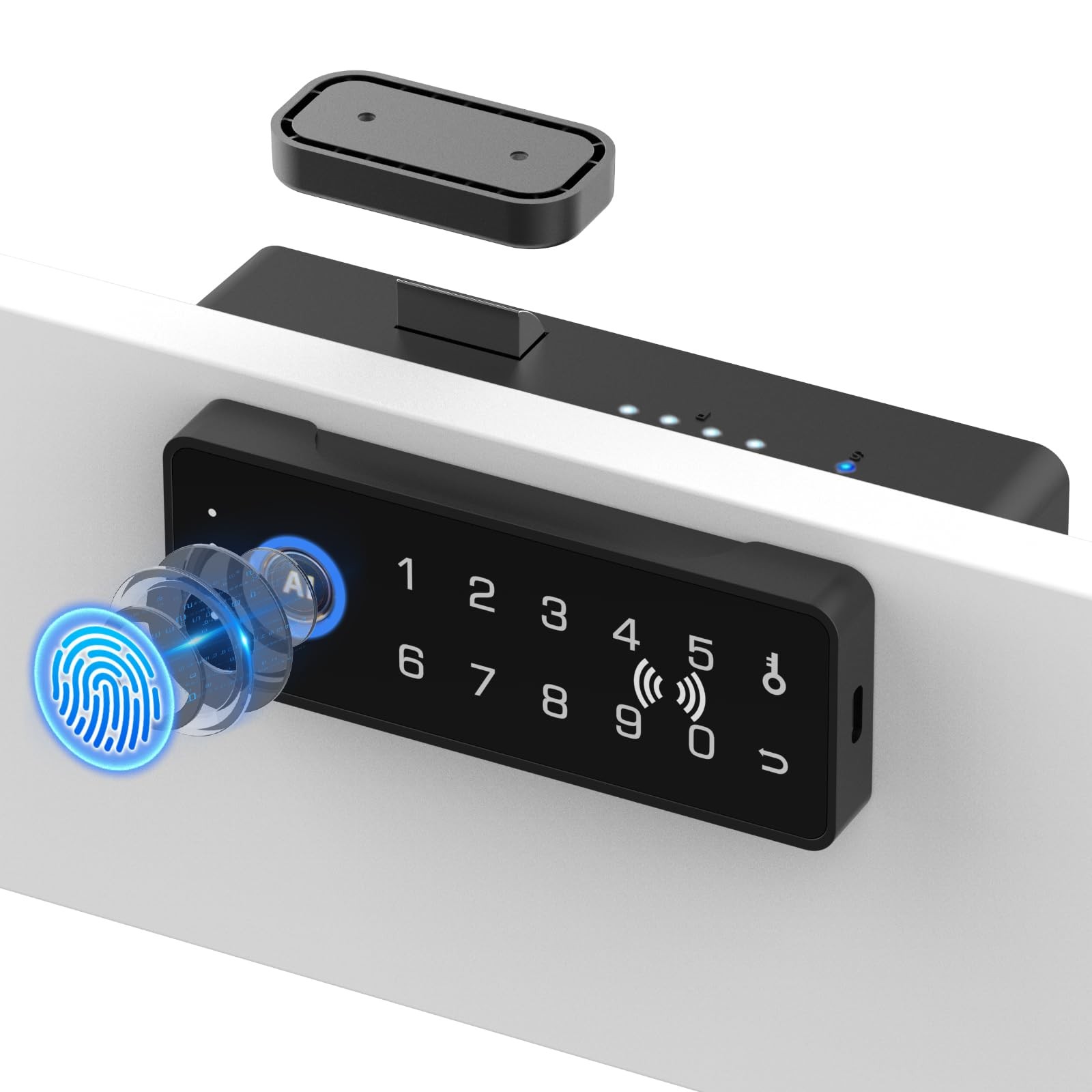 Childproof Smart Cabinet Lock with Fingerprint and Passcode, Liquor File Cupb…
