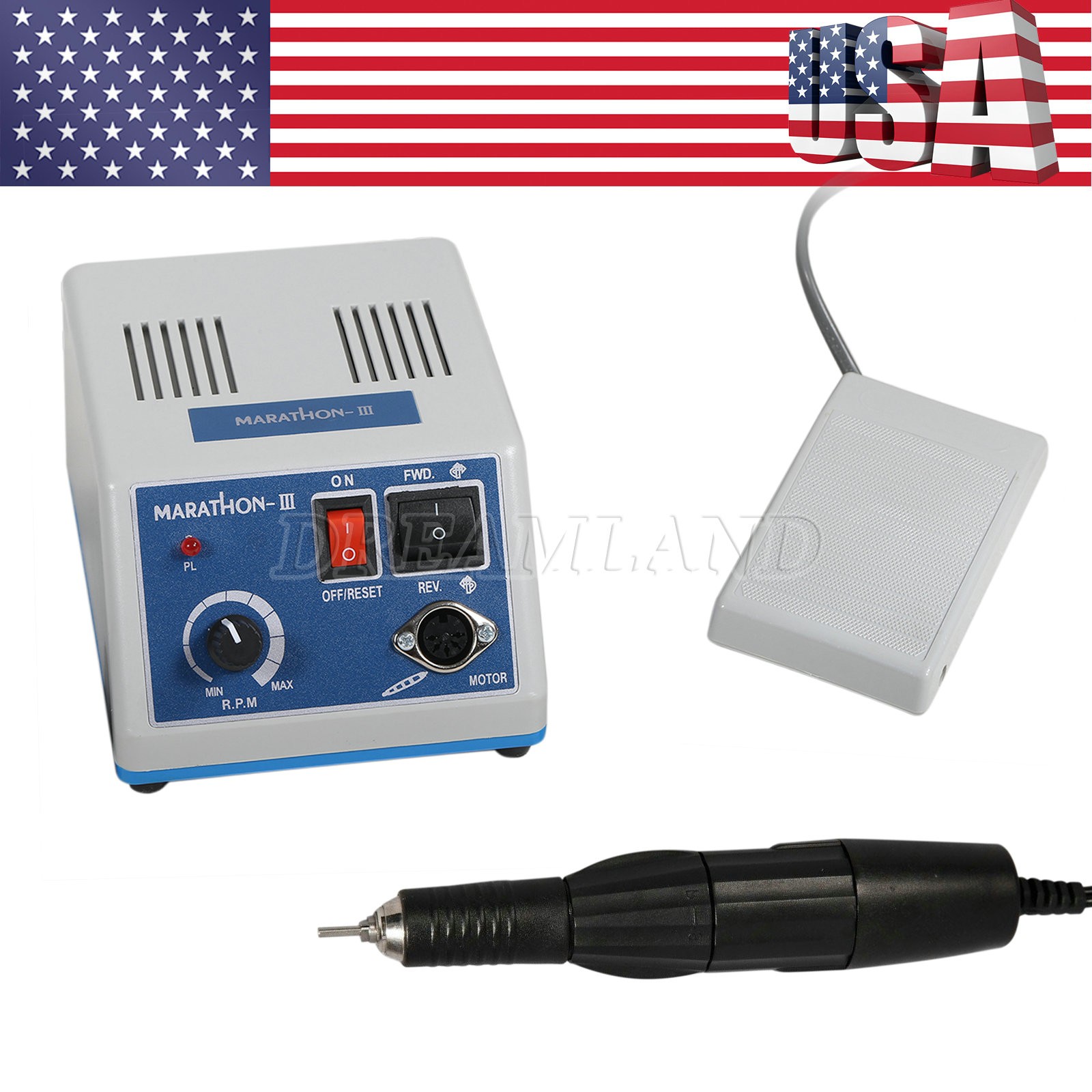 35K RPM Marathon- III Type Micro Motor 110V Foot Pedal Control Marathon-