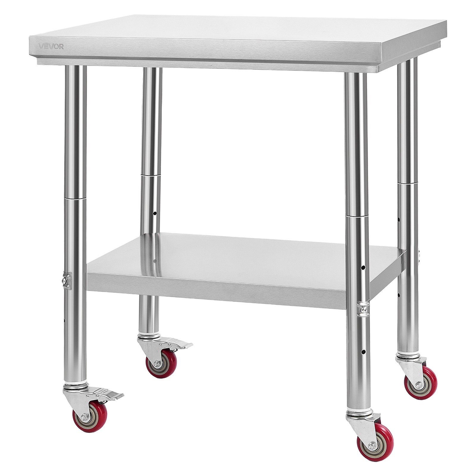 VEVOR Stainless Steel Table 24 x 30 in Commercial Kitchen Prep Table with Wheels