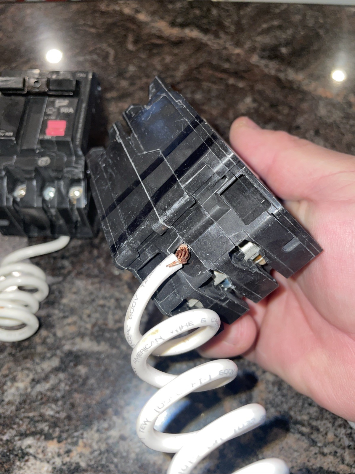 2x Untested GE GFCI ABB 50A THQL2150GFT2 Double Pole Circuit Breaker 120/240V