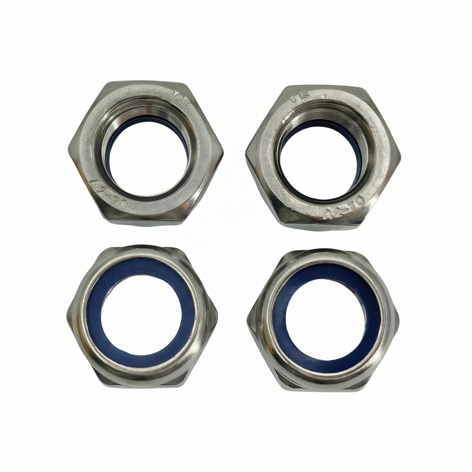 6Pcs M16x 1.5mm Nylon Insert Hex Lock Nuts 304 Stainless Steel LocknutsSilver…