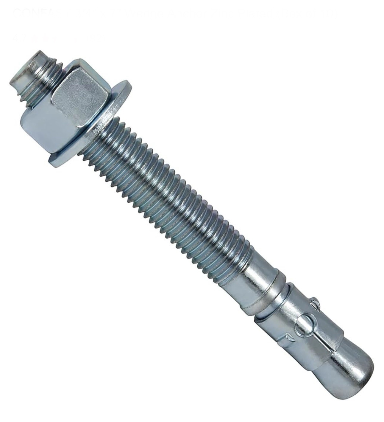 3/4″ x 7″ Wedge Anchor Zinc Plated (Box of 10)