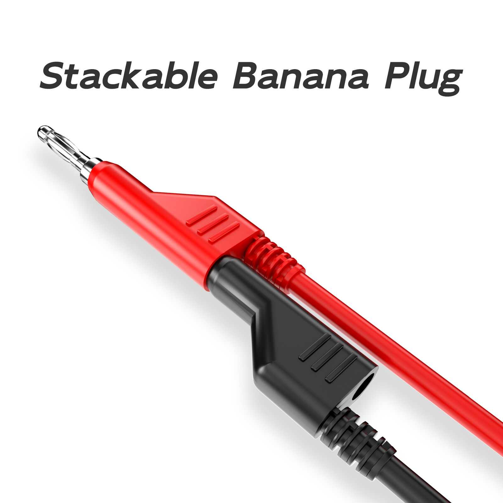 5PCS Test Lead 4mm Stackable Banana Plug to Crocodile Alligator Clip Cable