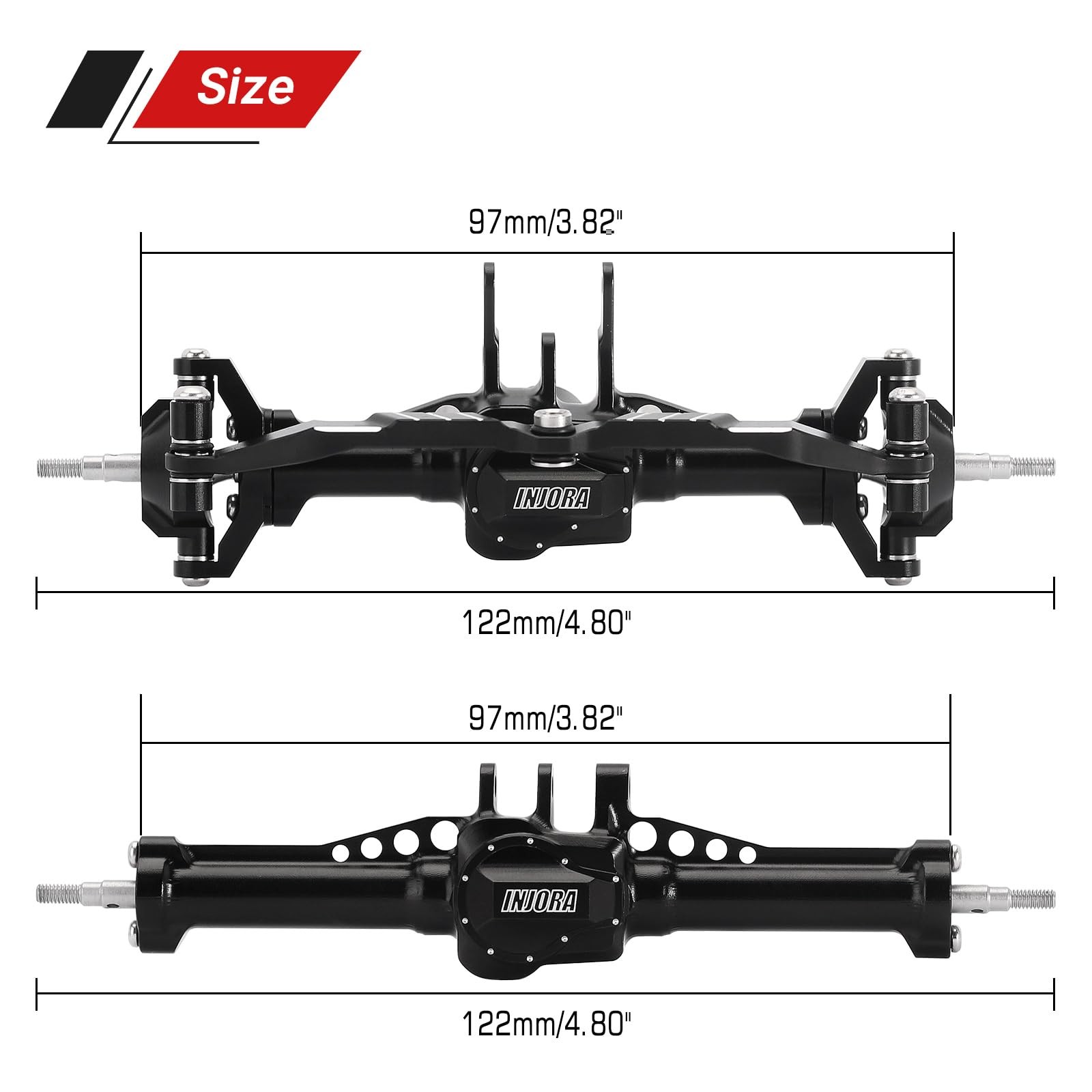 Injora Frontrear Axles Set – 4Mm Extended Aluminum Complete Axles For Trx4M