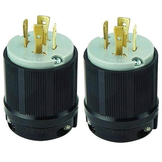 2-Pack OCSParts NEMA L15-20P Locking Plug | 20 Amp – 250V | cUL Listed