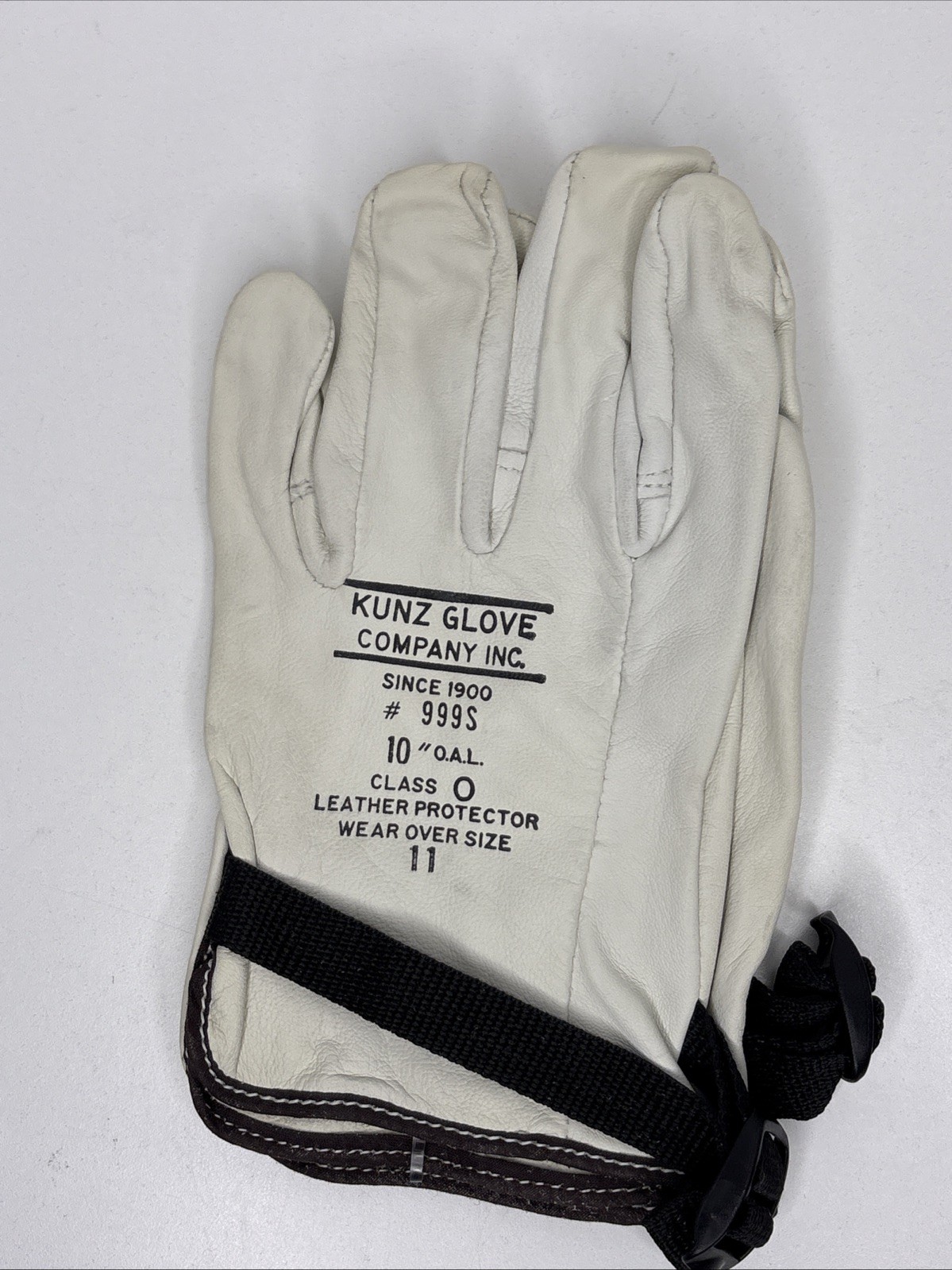 Kunz Gloves Class 0 Goatskin Leather Protector #999S Wear Over Size 11 Rubber