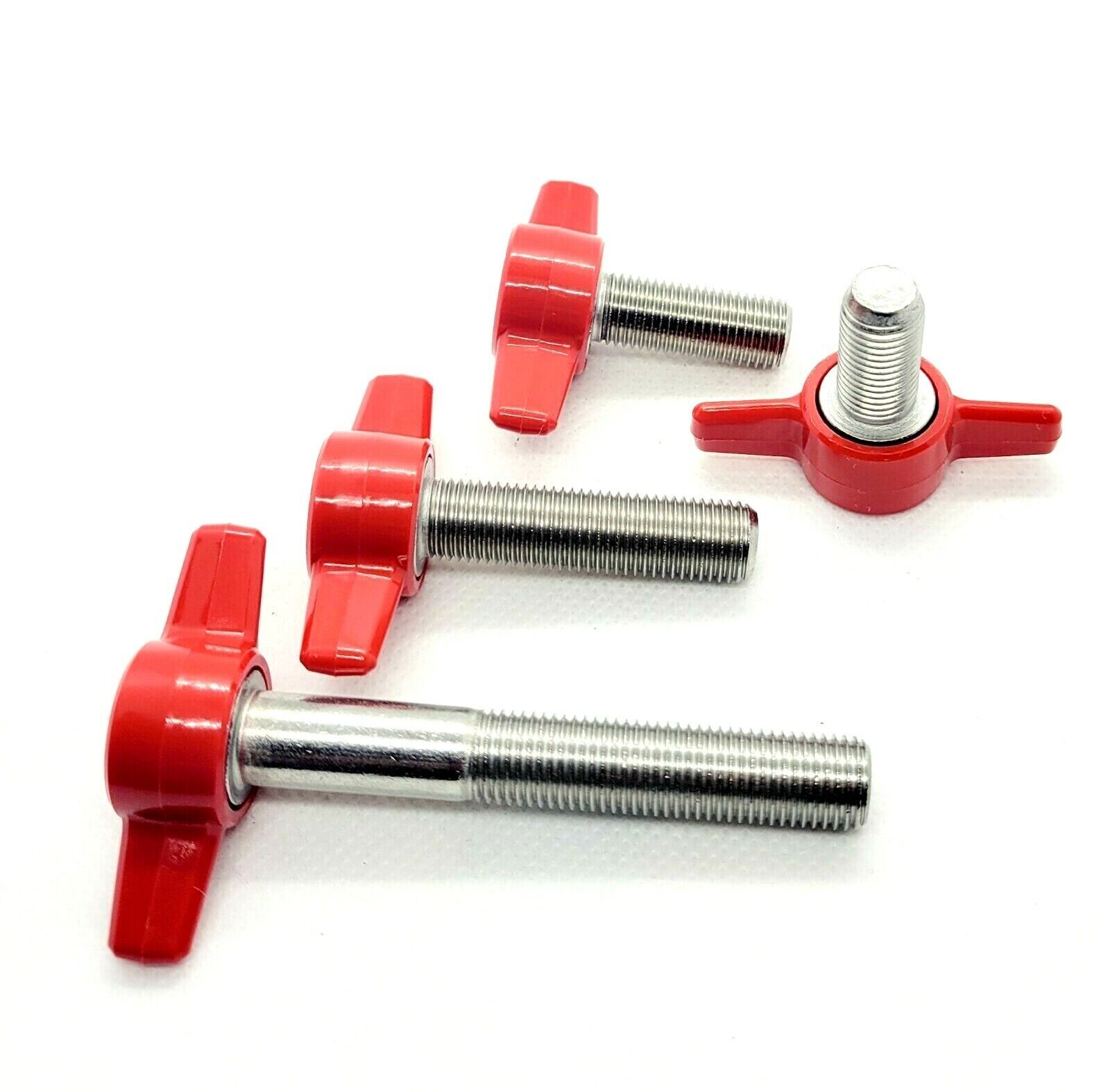 3/8″-24 Thumb Screw T Bolts Fine Thread Red Tee Wing Knob Stainless Steel UNF
