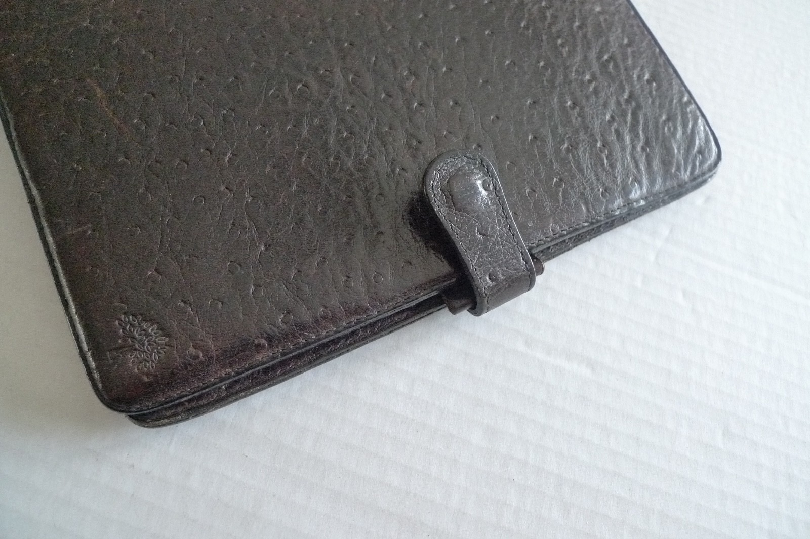 MULBERRY – A5 OSTRICH TEXTURED LEATHER PLANNER & PAPER SHEETS – MADE IN UK
