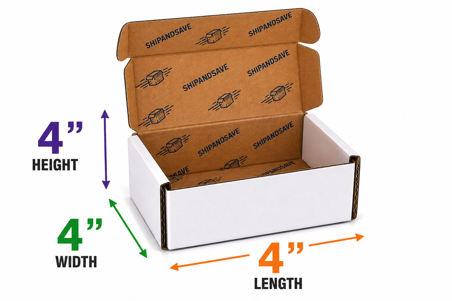 4x4x4 White Corrugated Mailer Boxes Shipping Packing Fold Together Boxes 50-2000