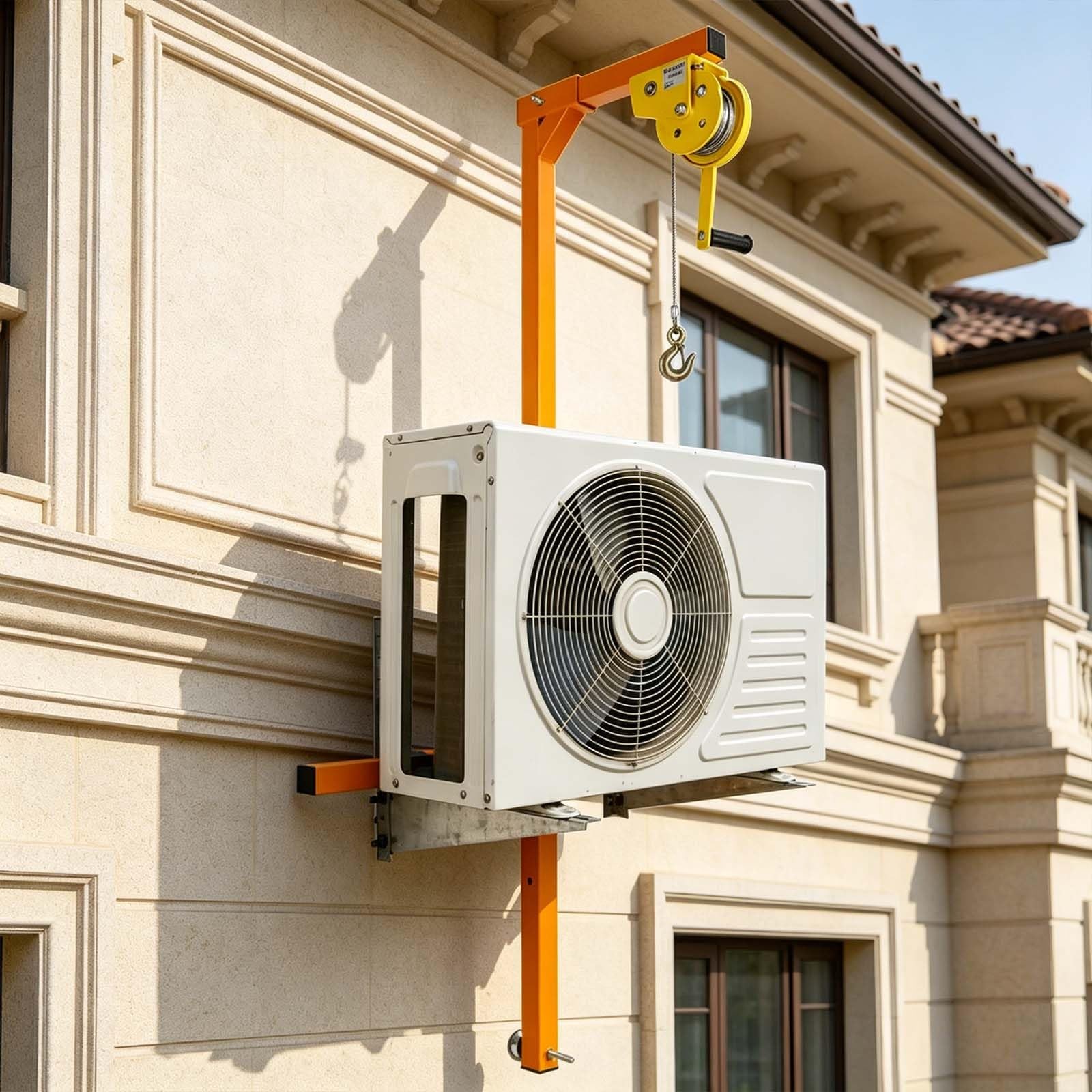 Air Conditioner Lifting Cranes 60FT, Carbon Steel Portable AC Lifting Crane with