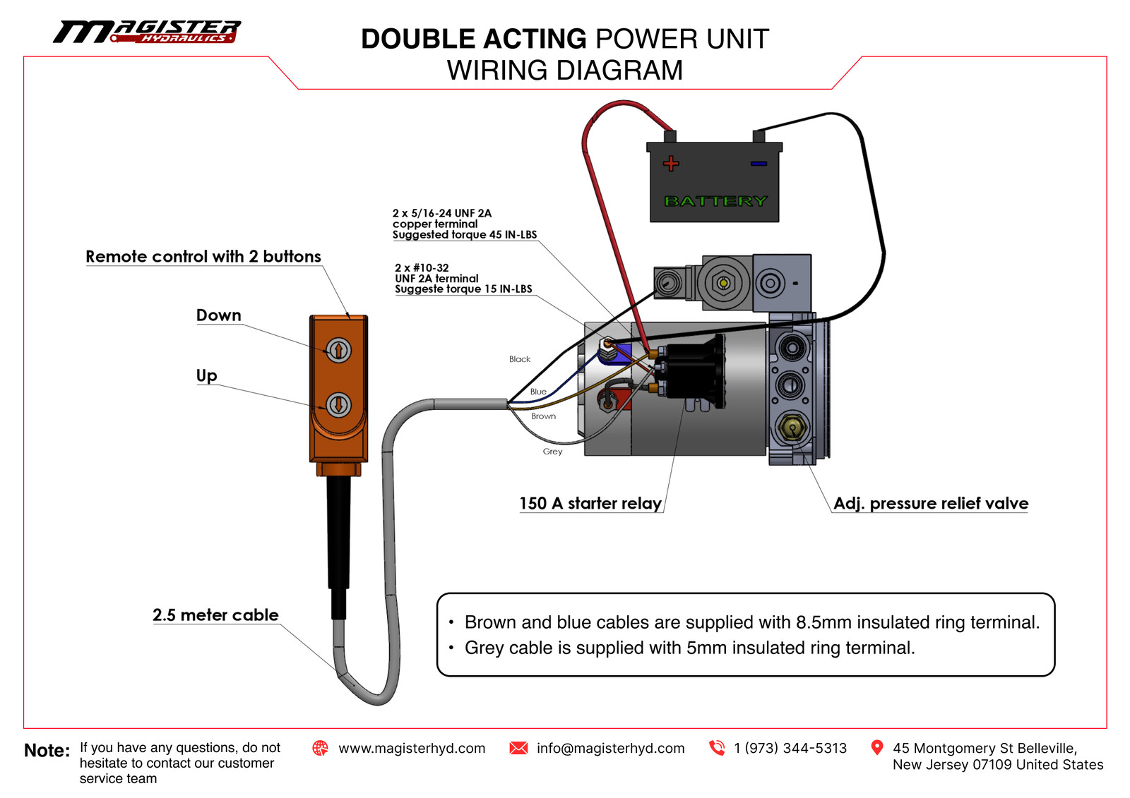 12V DC Double Acting Hydraulic Power Unit 10 Qt plastic tank with Remote Control