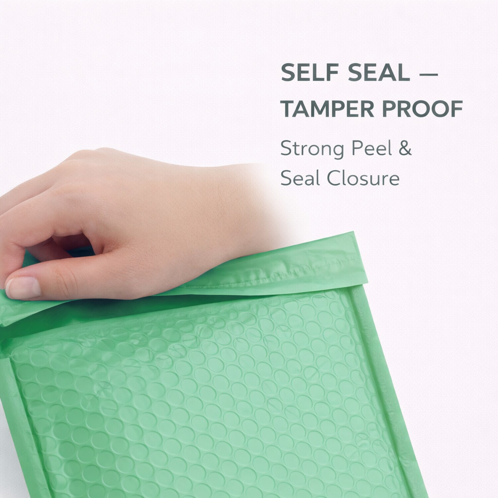 1000 Bulk Green Ash Poly Bubble Mailers #000 4×8 Water Resistant Padded Envelope