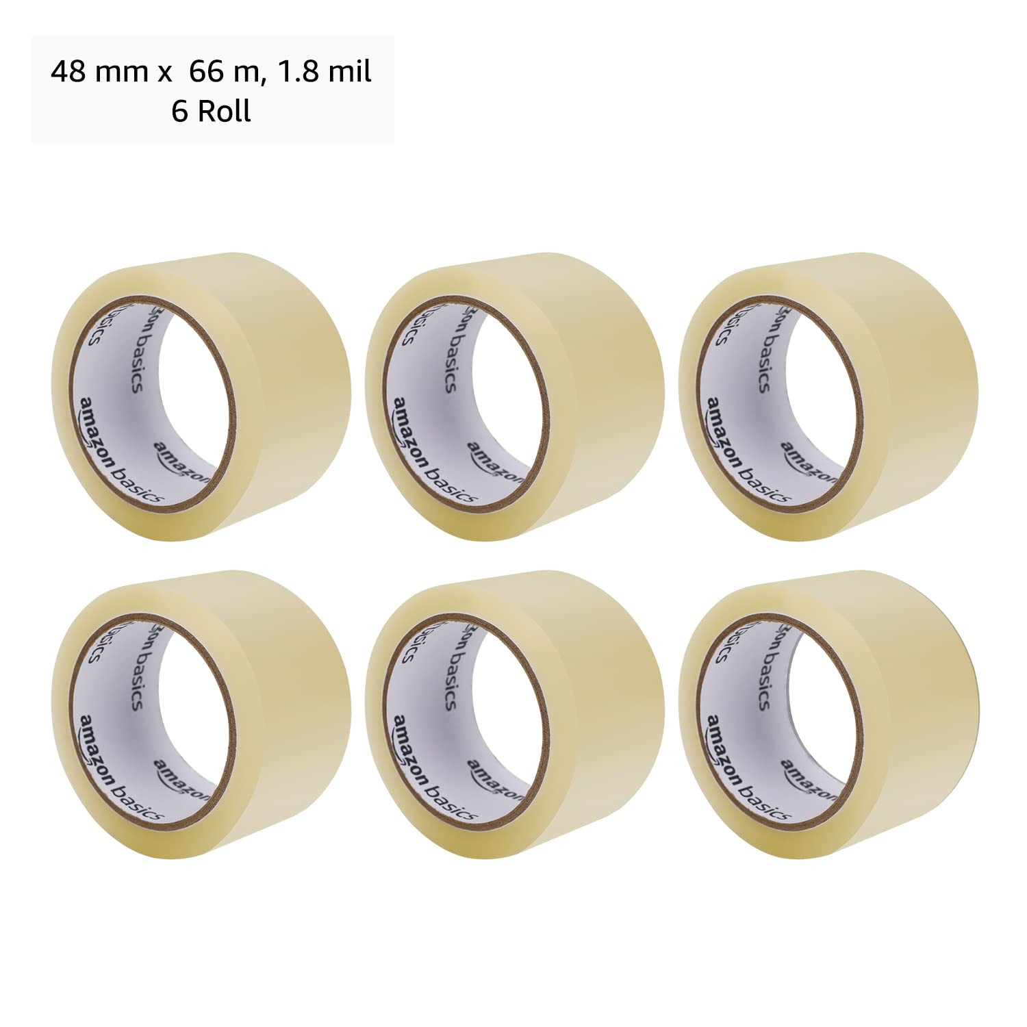 Shipping Packing Tape for Moving and Sealing Boxes, Clear, 1.9 in X 60.3 Yards,