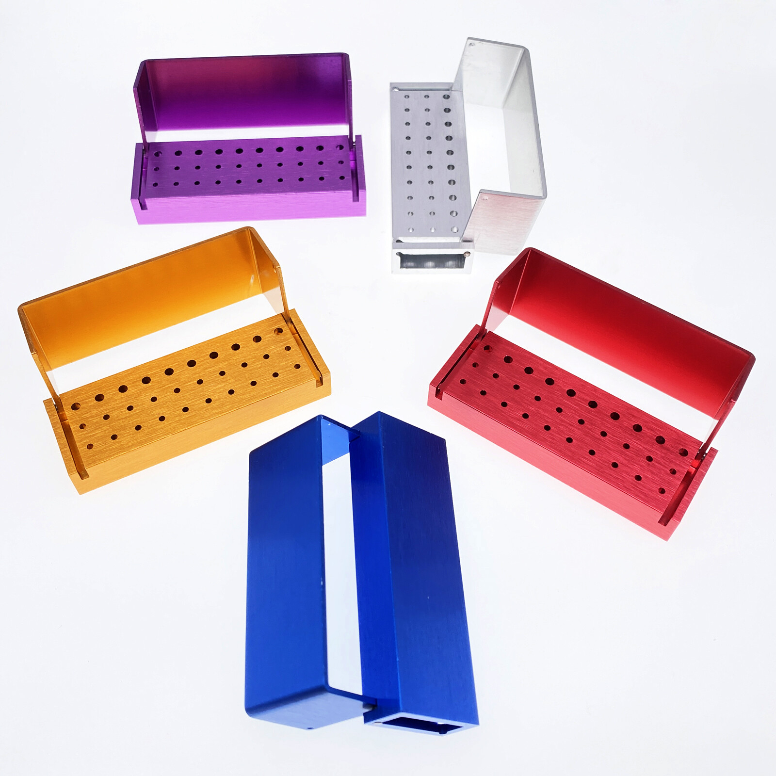 Dental Bur Burs Holder Block Disinfection Box Aluminium Autoclave 30 Holes FDA