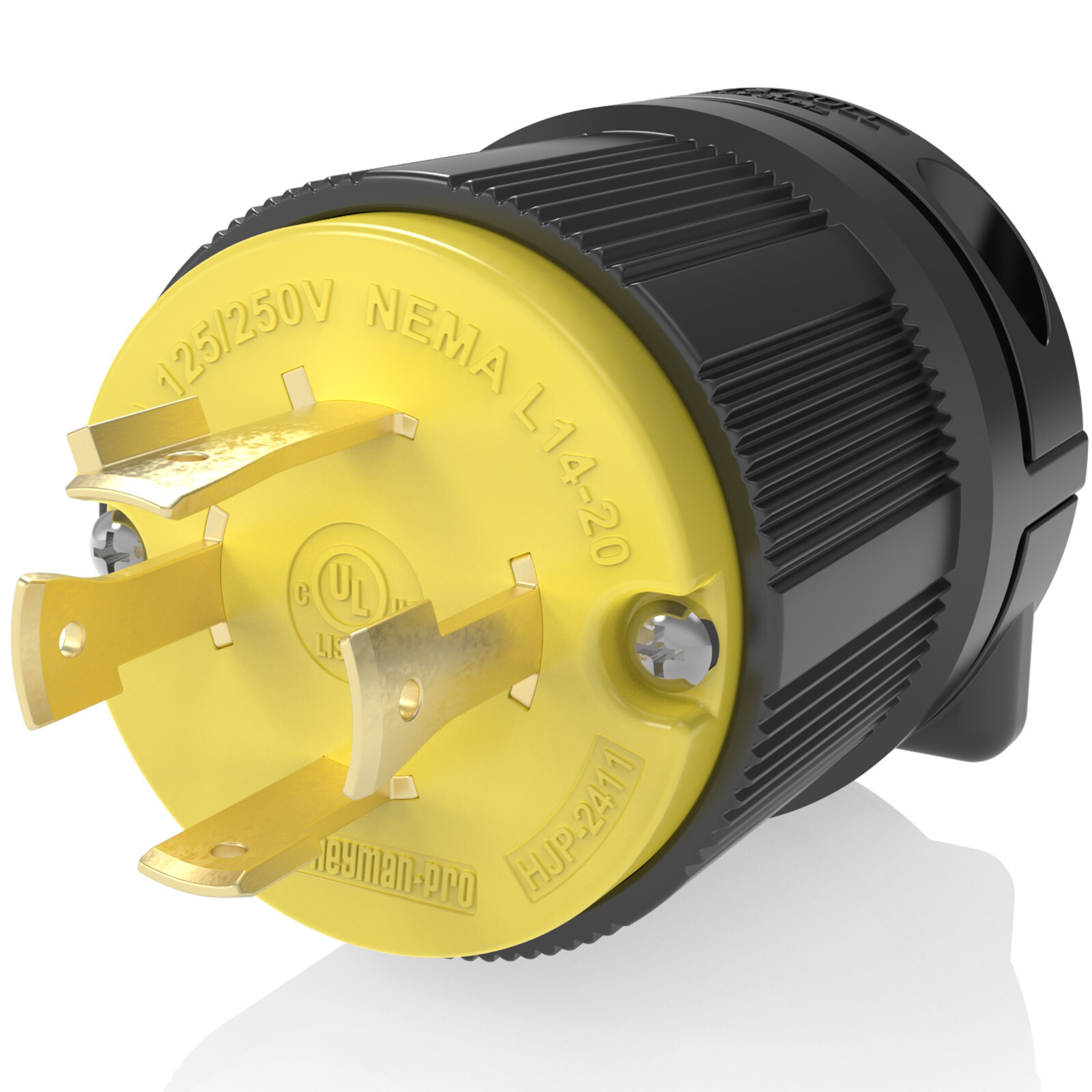 MALE L14-20P 220 POWER CORD END 4-PRONG TWIST LOCK GENERATOR PLUG 20A 125/250V