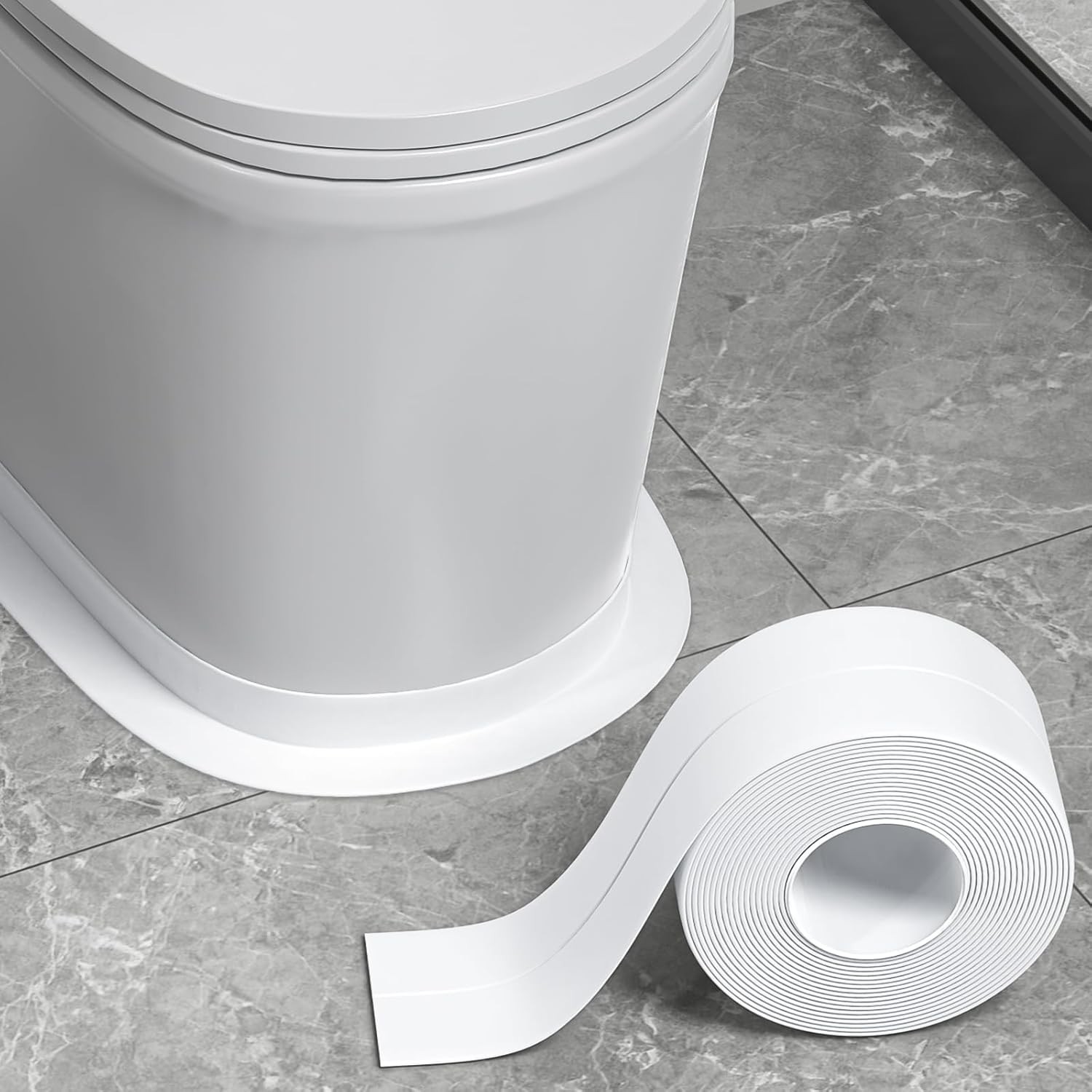White Caulk Tape Waterproof Self Adhesive, Toilet Caulking Sealant Tape, Bath…