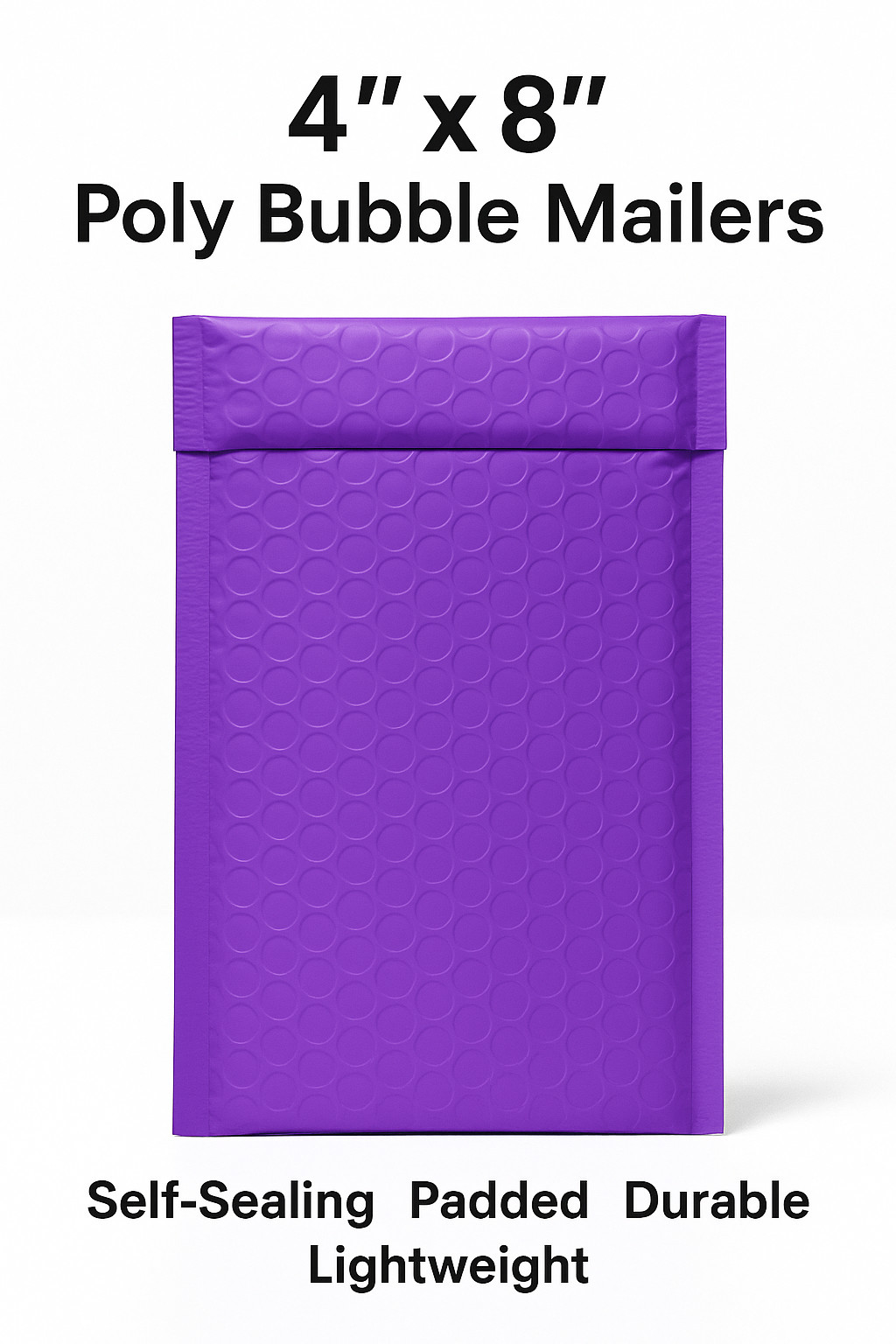 BubbleBox Purple #000 4×8 Poly Bubble Mailers Self Seal Padded Envelopes
