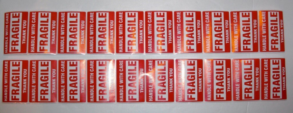 50 Fragile Handle With Care 2×3 Stickers Packaging Safety Mailing Labels -*LOOK*