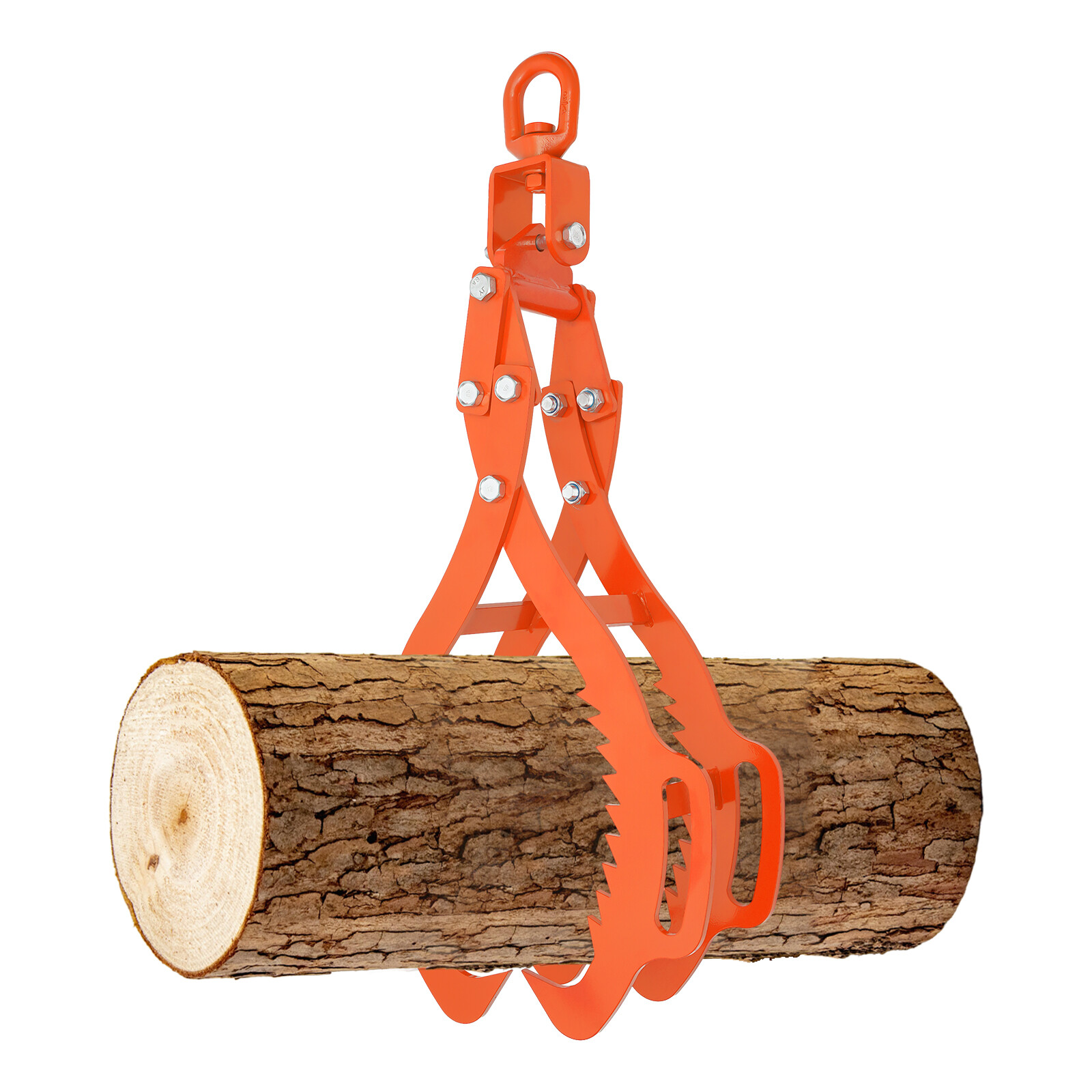 28in4-Claw Log Lifting Tongs Timber Lifting Tongs Orange for Truck ATV Tractor