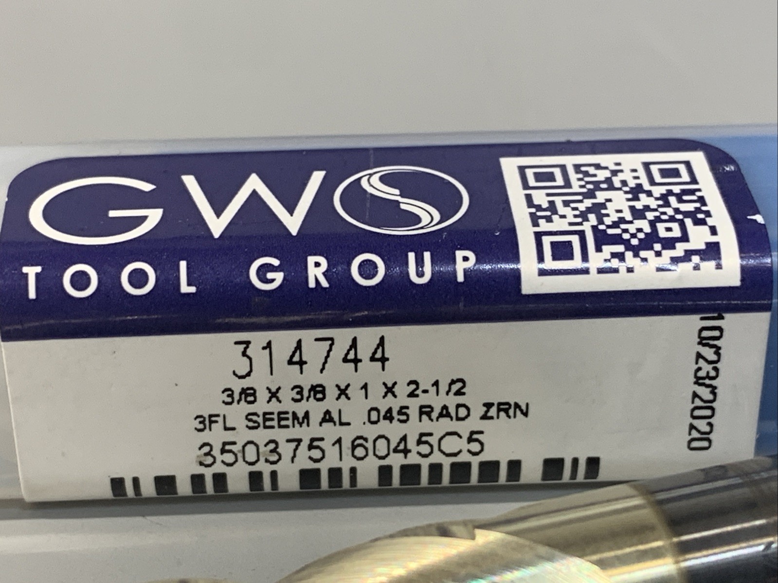 GWS 314744 3/8” 3 Flute Carbide End Mill 1” Loc .045” Corner Radius – ZRN