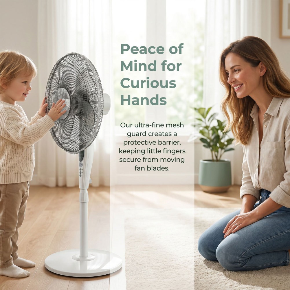 Childproof Black Round Fan Protective Net Dust Cover for Household Fans