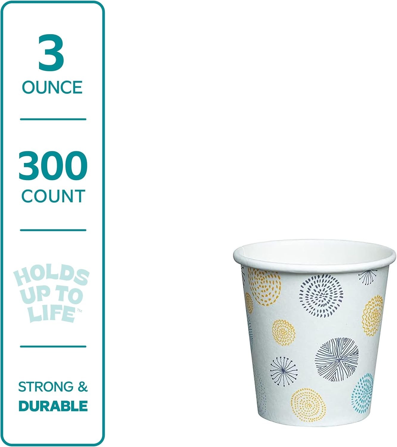 Elegant 300 Count Floral Paper Cups – Durable & Leak Proof for Everyday Use