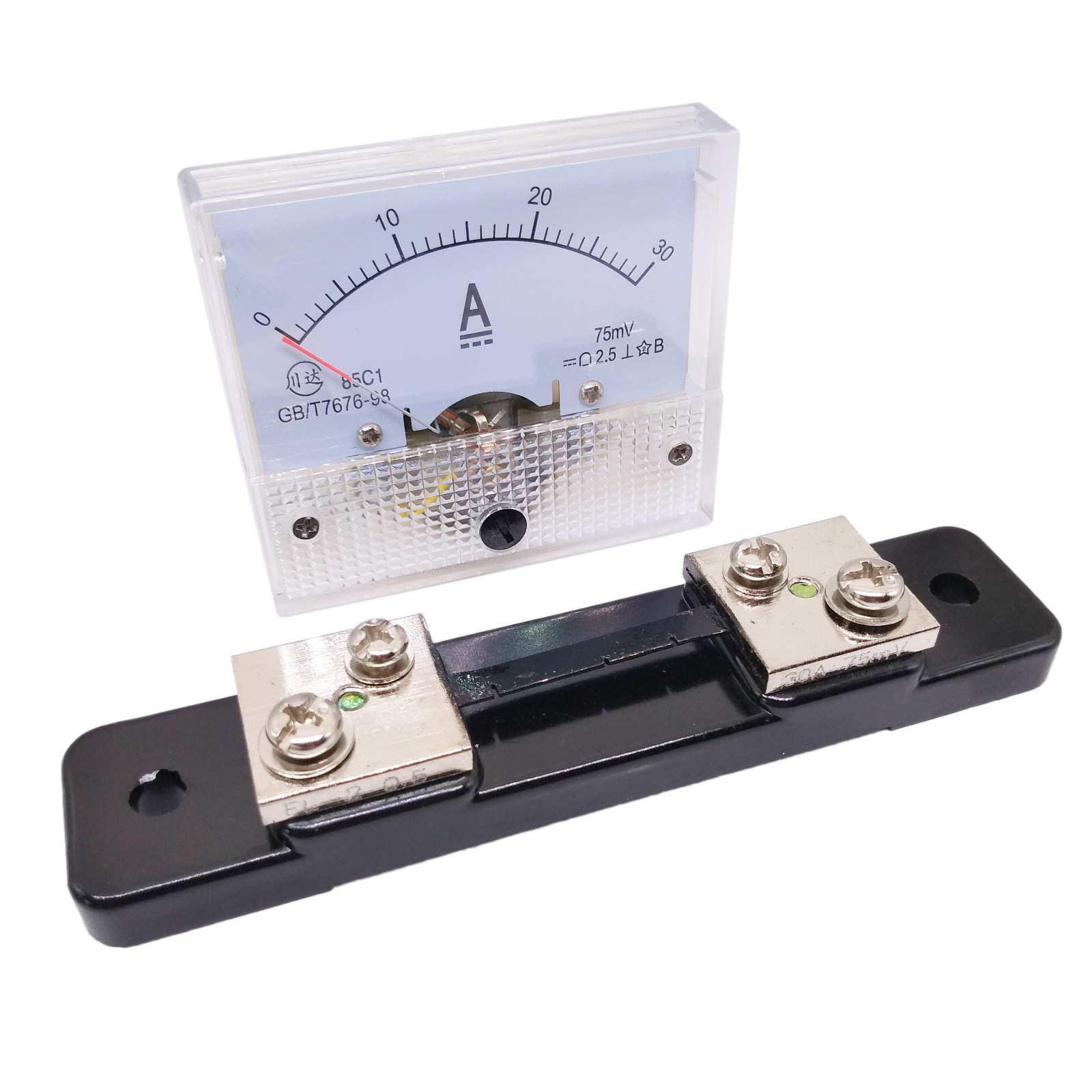 Analog Panel AMP Current Ammeter Meter Gauge 85C1 0-30A DC & Shunt