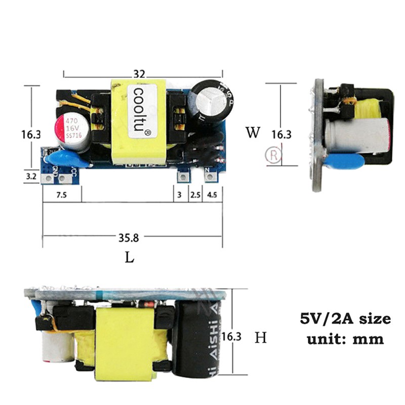 AC-DC converter power supply module AC 110V 220V 230V to 5V 12V 24V switching N8