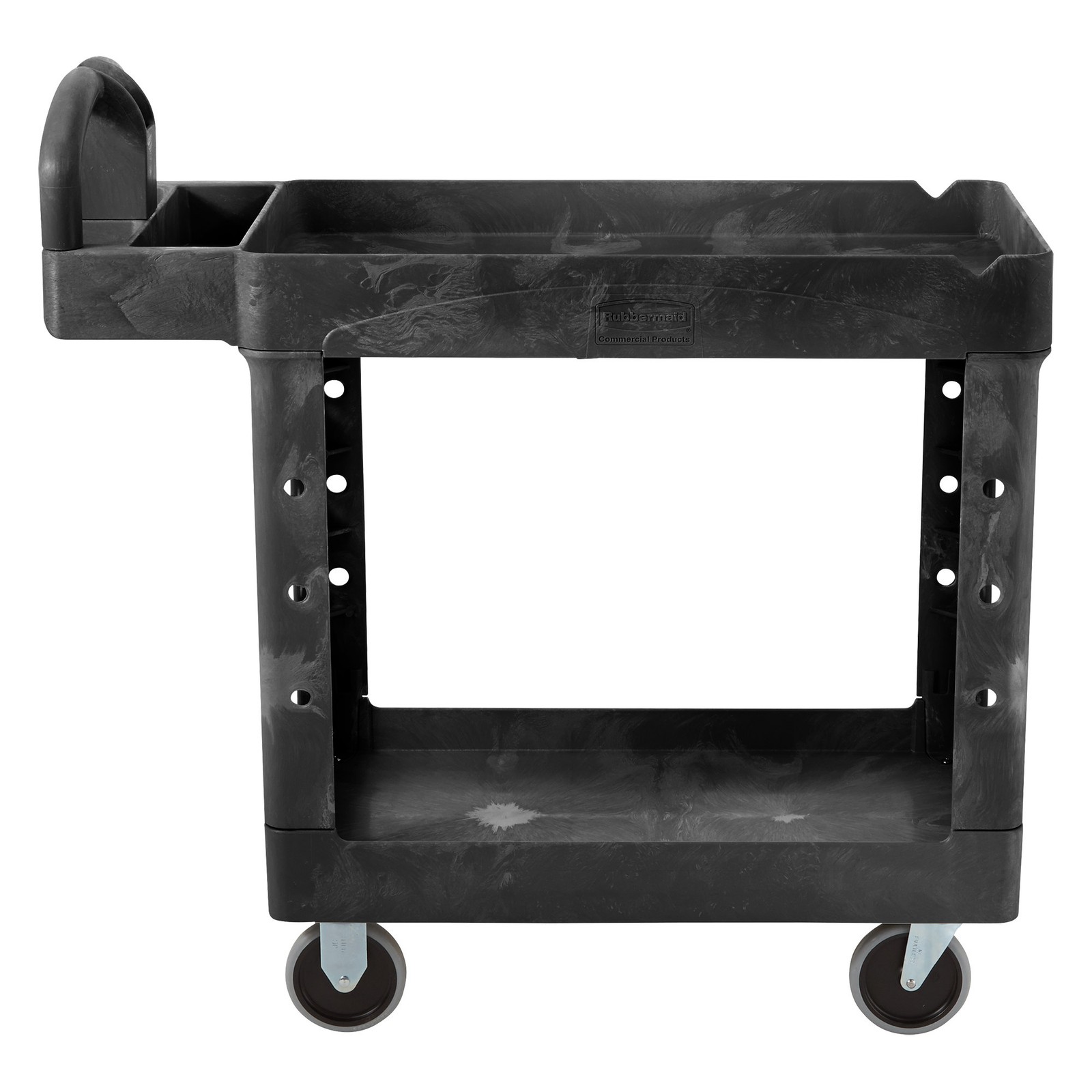 Rubbermaid FG450088BLA HD 2-Shelf Utility Cart w/Lipped Shelf (Small) (4500-88)