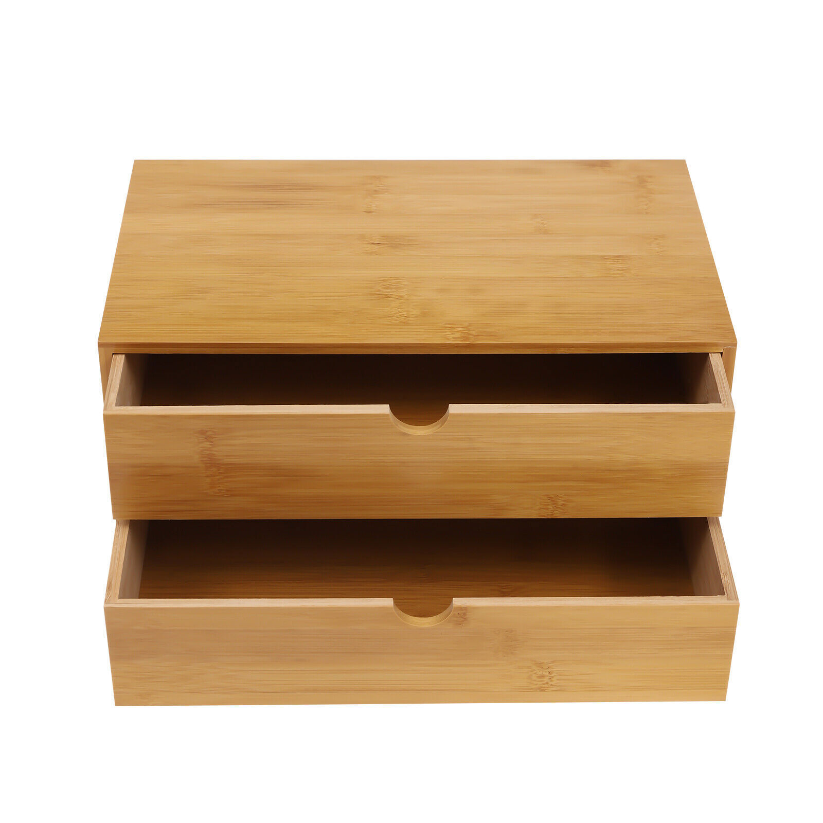 Bamboo Desk Organizer Drawers Tabletop Storage Box for Office Table Organization