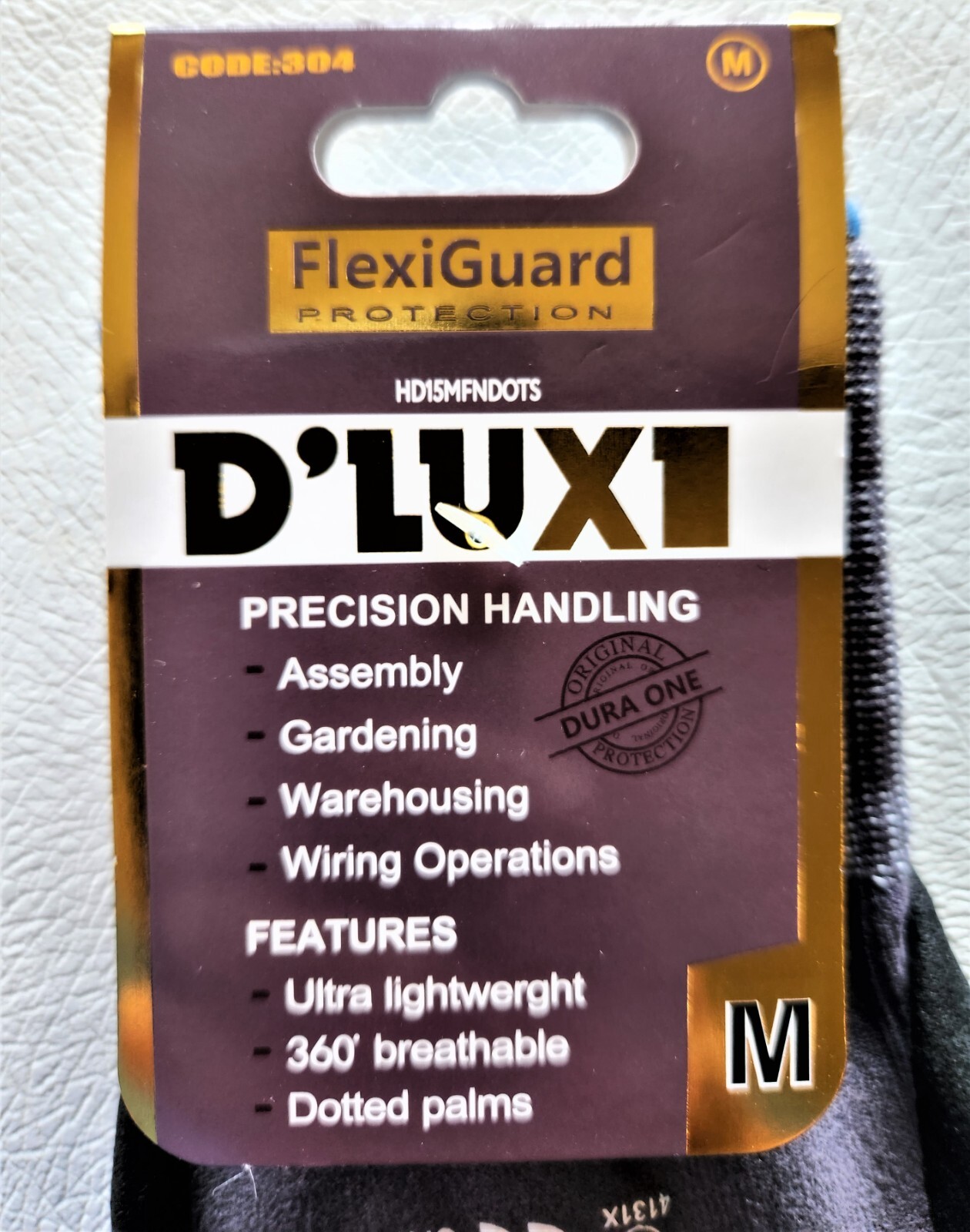 12-Pair Flexi-Guard D’LUXE Glove Ultra-Lightweight breathable Dotted palms