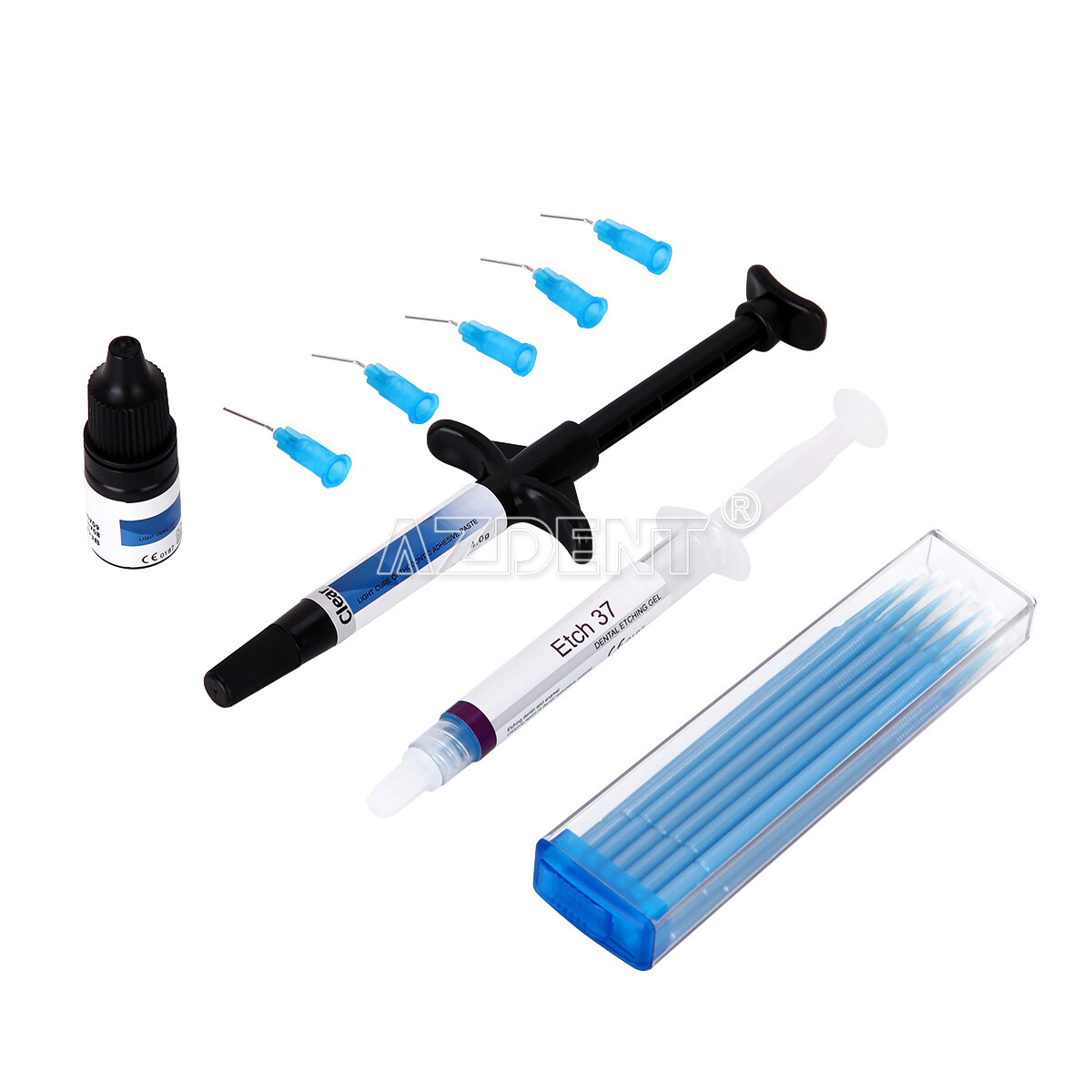 Dental Orthodontic Light Cure Adhesive Kit Blue Acid Etchant Gel for Brackets