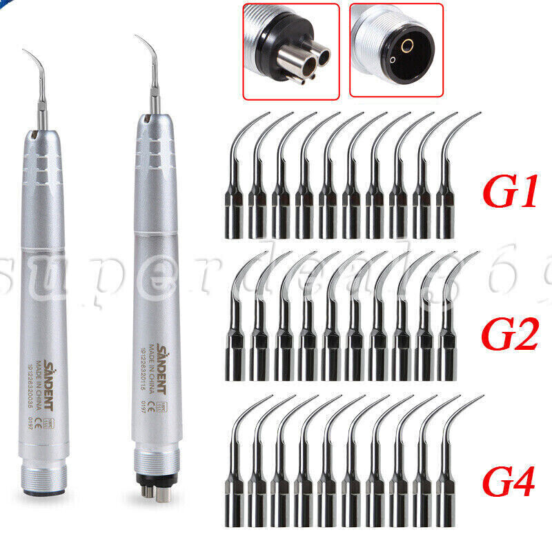 NSK Style Dental Ultrasonic Air Perio Scaler Handpiece Hygienist 2/4 Hole + Tips