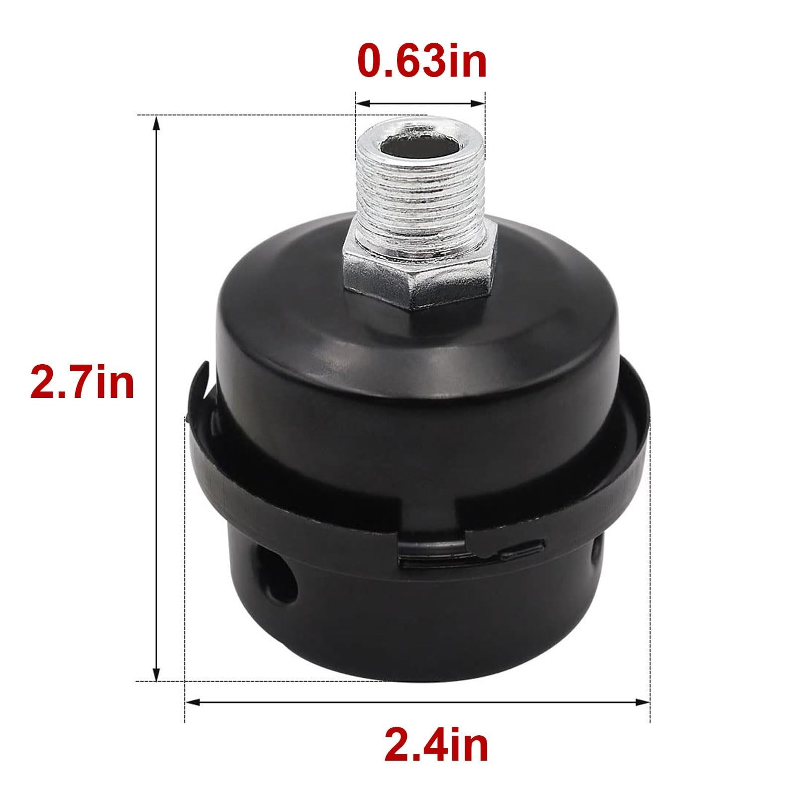 3/8″ Male Thread Diameter (0.63in / 16mm) Air Compressor Silencer & Filter, M…