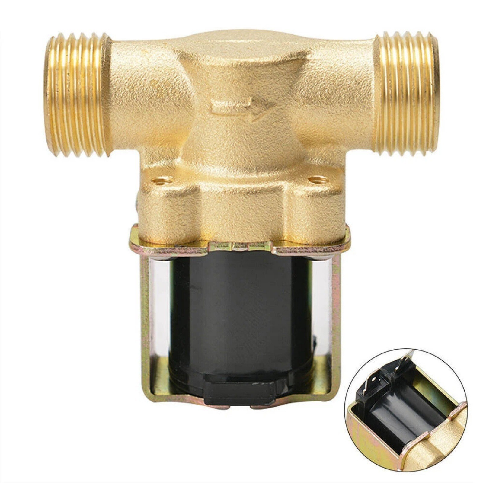 DC12V 1/2 Inch Brass Electric Solenoid Valve Normally Closed For Water 0.8Mpa