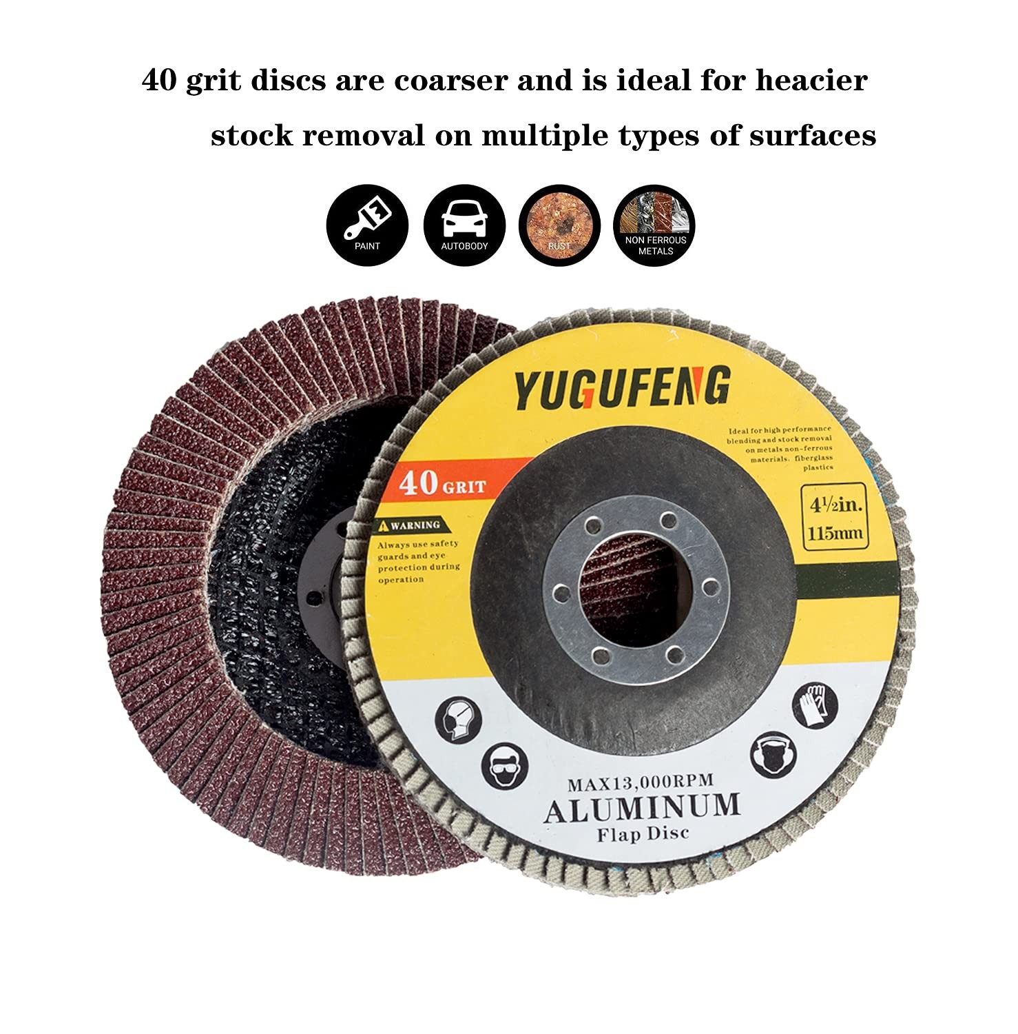 71878 50-Pack 4.5″ 40 Grit Type 27 Grinding Wheels for Metal/Wood