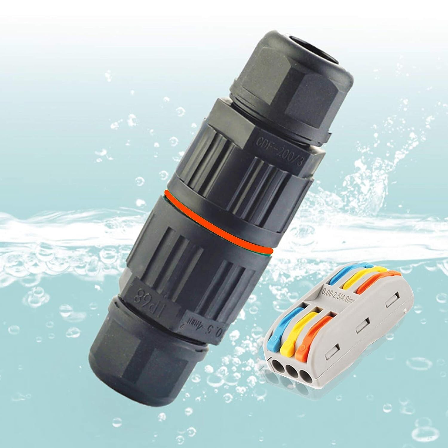 Outdoor Electrical Cable 3-Pin Wire Connector IP68 Waterproof Junction 3-Pole