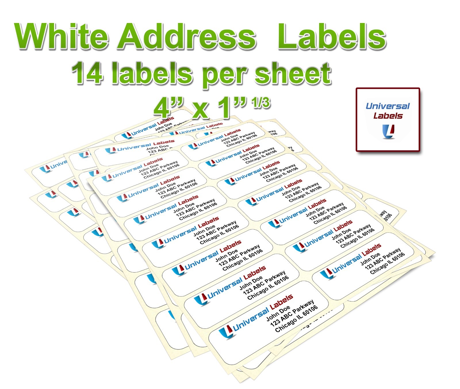 14 labels per sheet, 4″ x 1 1/3″ per label – Premium Quality – Made in the USA