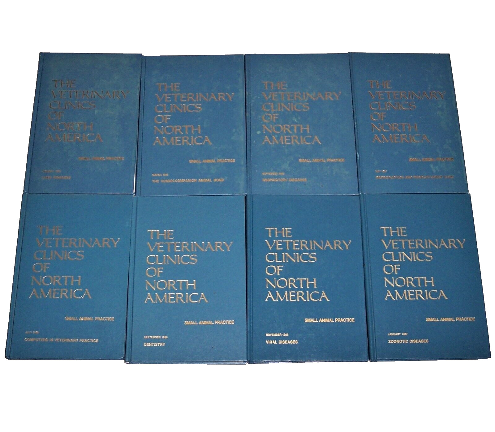 Veterinary Clinics of America Book G5 LOT of 8 Sm Animal 1985-87 As-Is Sale READ