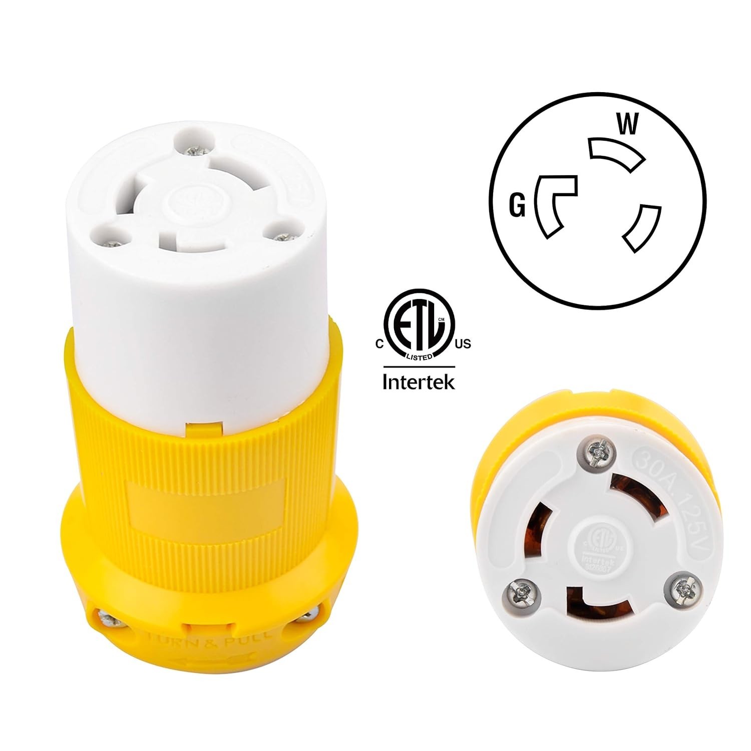 Industrial Grade 30A Locking Plug – Reliable 125V Twist Lock for Generators