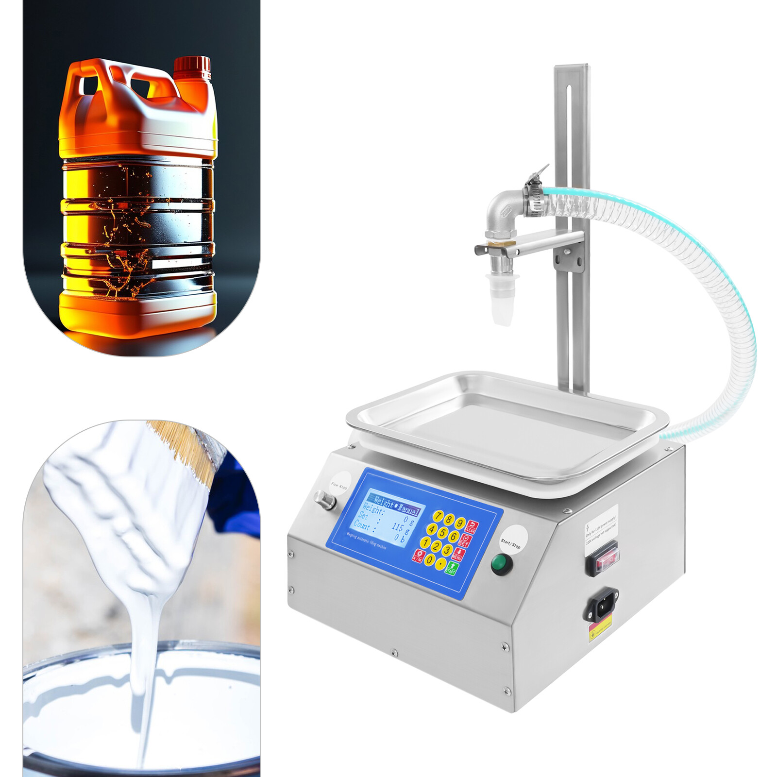 Single Head Automatic Liquid Paste Filling Machine Honey Bottle Filler 10g-10kg